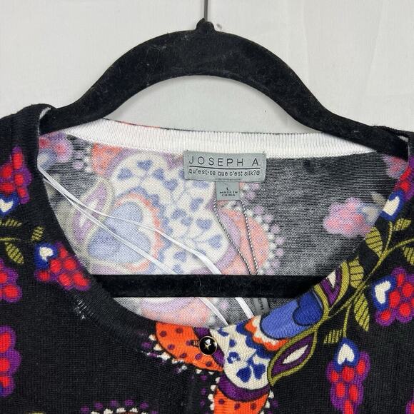 NWT Joseph A floral print button up cardigan office workwear Large relaxed - Picture 2 of 10